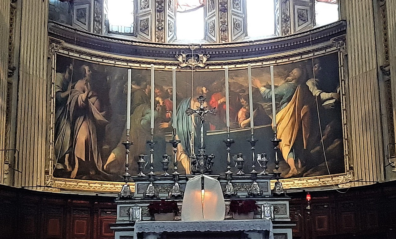 Apostoli intorno al sepolcro vuoto - Basilica di Santa Maria Maggiore, Bergamo